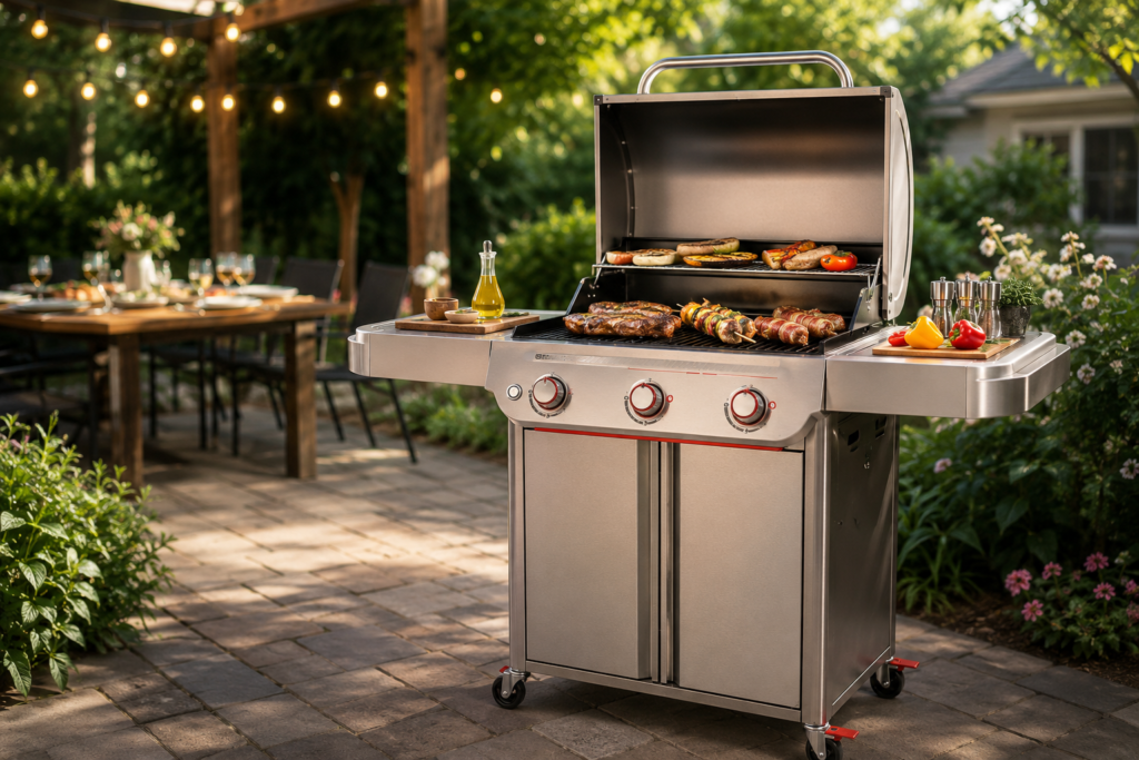 Weber Genesis E-325 3-burner propane gas grill black cast iron best outdoor BBQ grill