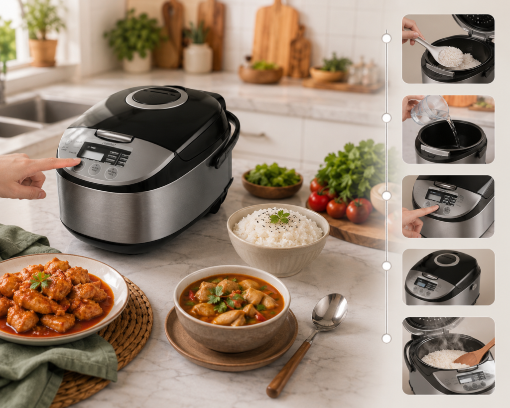 COMFEE rice cooker 12 cups fuzzy logic technology best rice cooker black non-stick