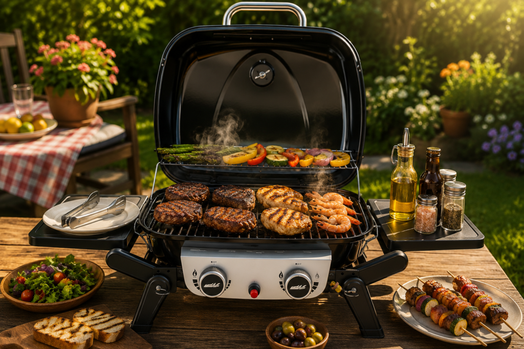 Royal Gourmet 2 burner portable tabletop gas grill portable outdoor cooking equipment black