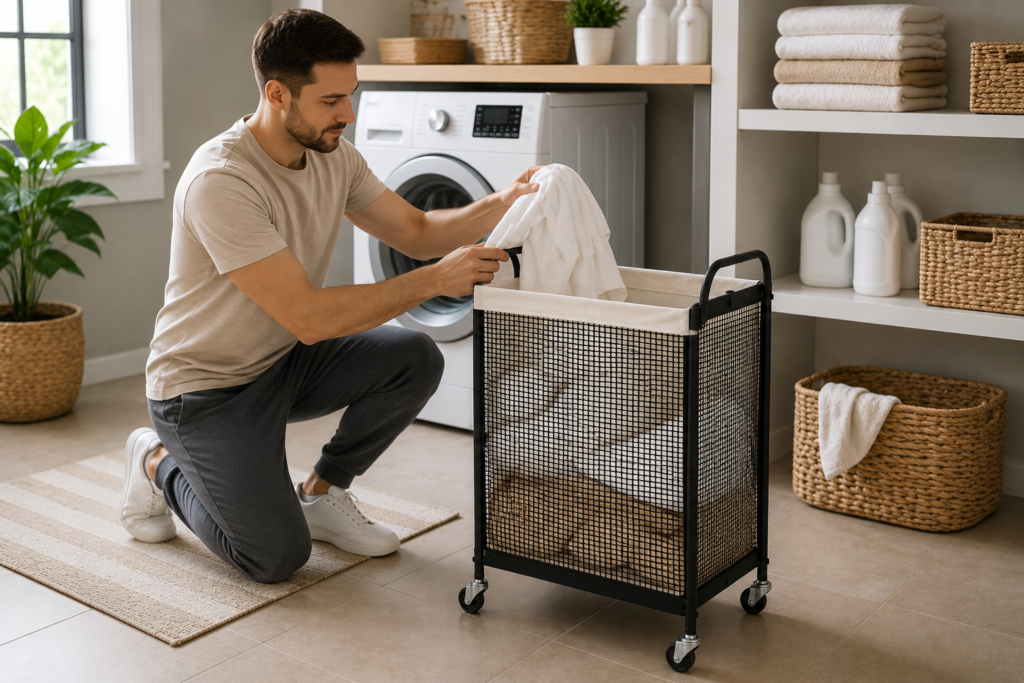 STO STO 90L Rolling Laundry Sorter Cart removable liner rolling laundry hamper