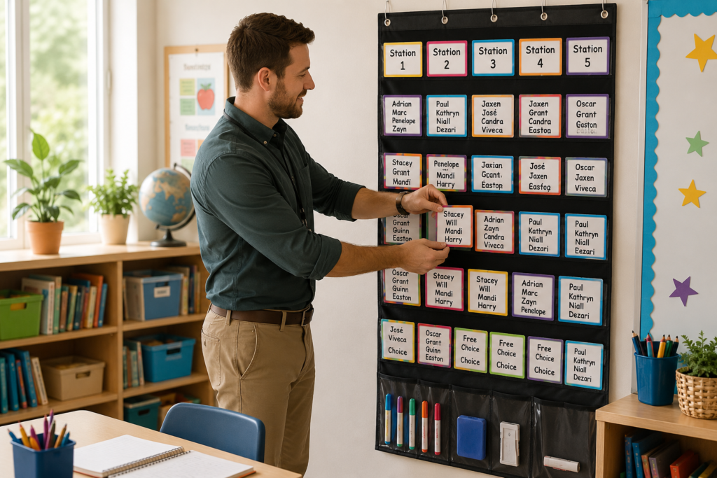Daily Schedule Pocket Chart Organizer over door storage organizer for classroom